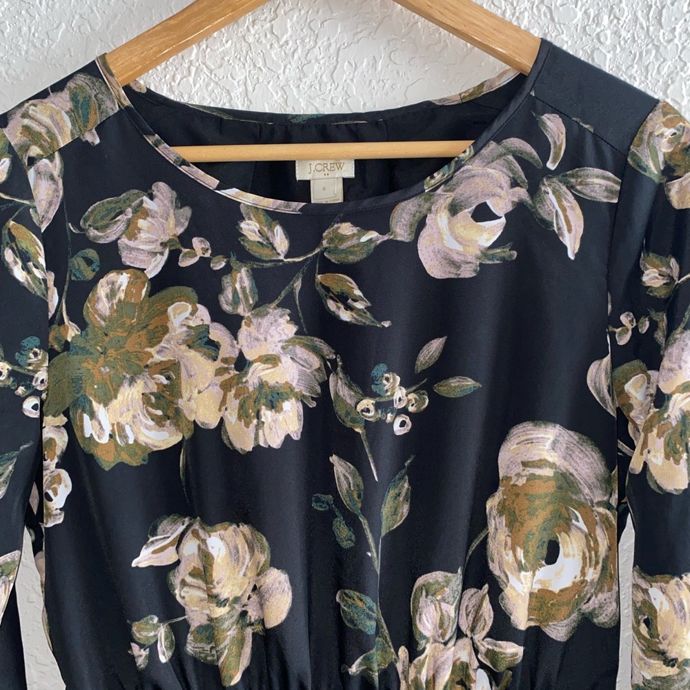 J Crew Floral Black Dress SZ6